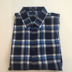 EUC Express Blue Plaid Shirt Size: XL
